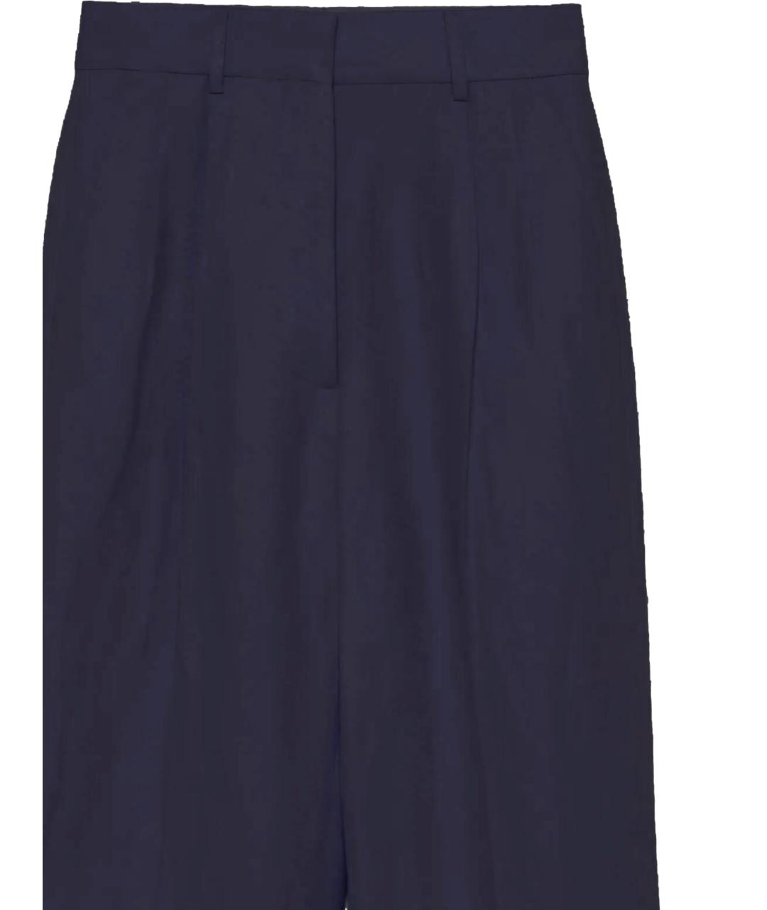 BLAZE MILANO Синие льняные прямые брюки, фото 2