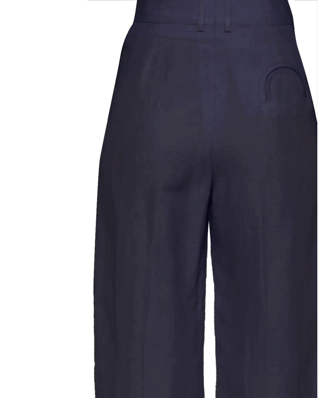 BLAZE MILANO Синие льняные прямые брюки, фото 3