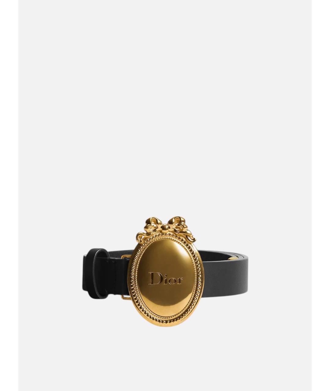 CHRISTIAN DIOR Черный кожаный ремень, фото 3