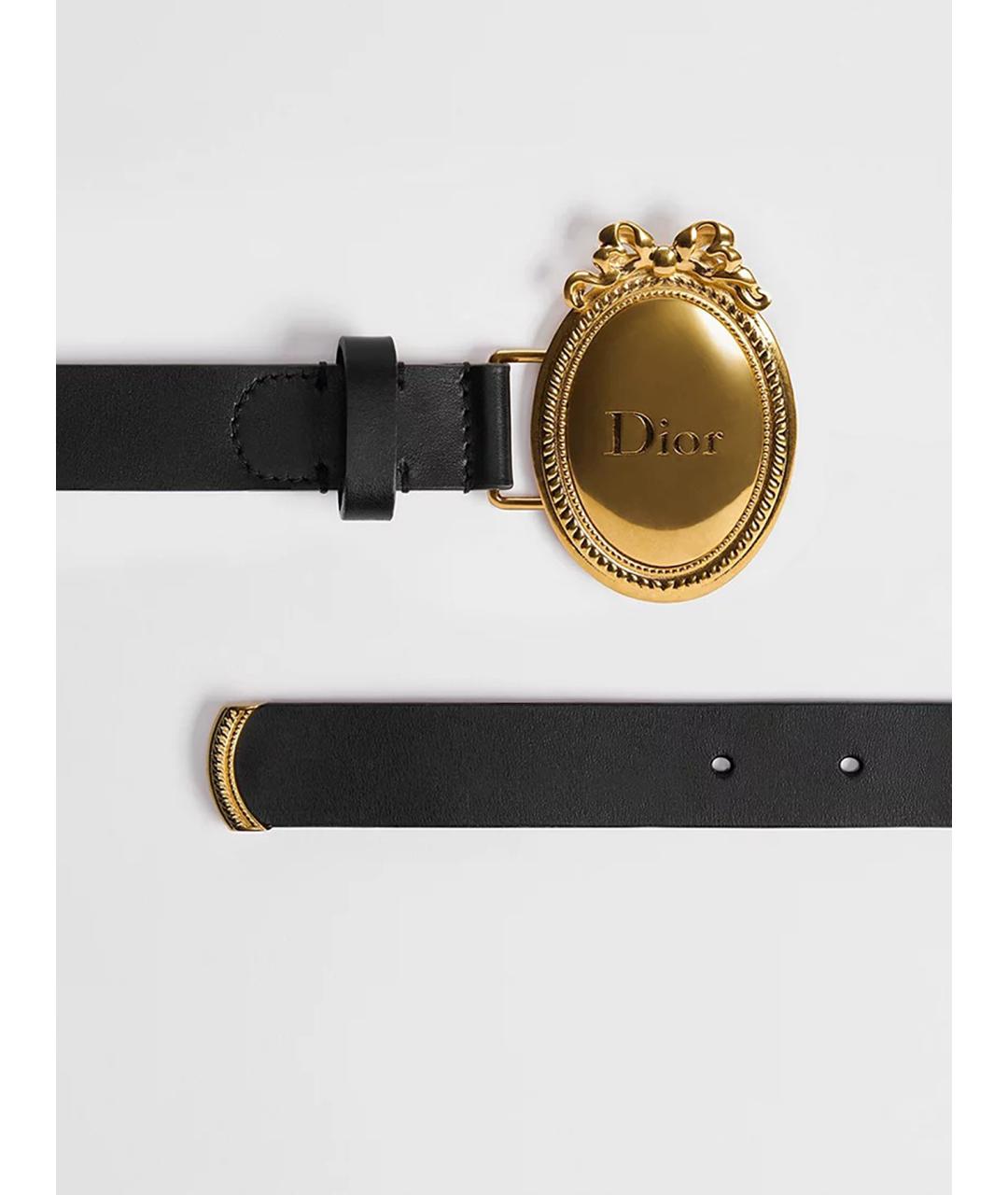CHRISTIAN DIOR Черный кожаный ремень, фото 2