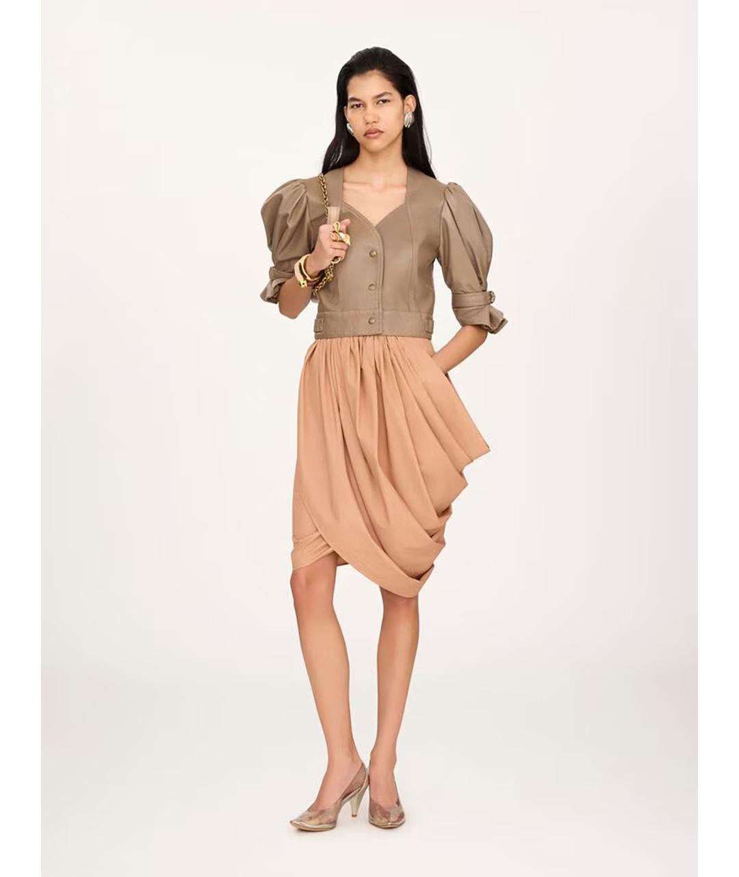 CHLOE Бежевая кожаная куртка, фото 2