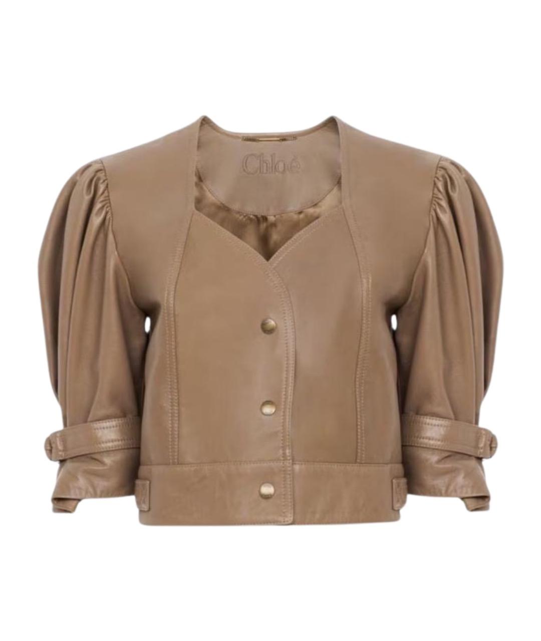 CHLOE Бежевая кожаная куртка, фото 1