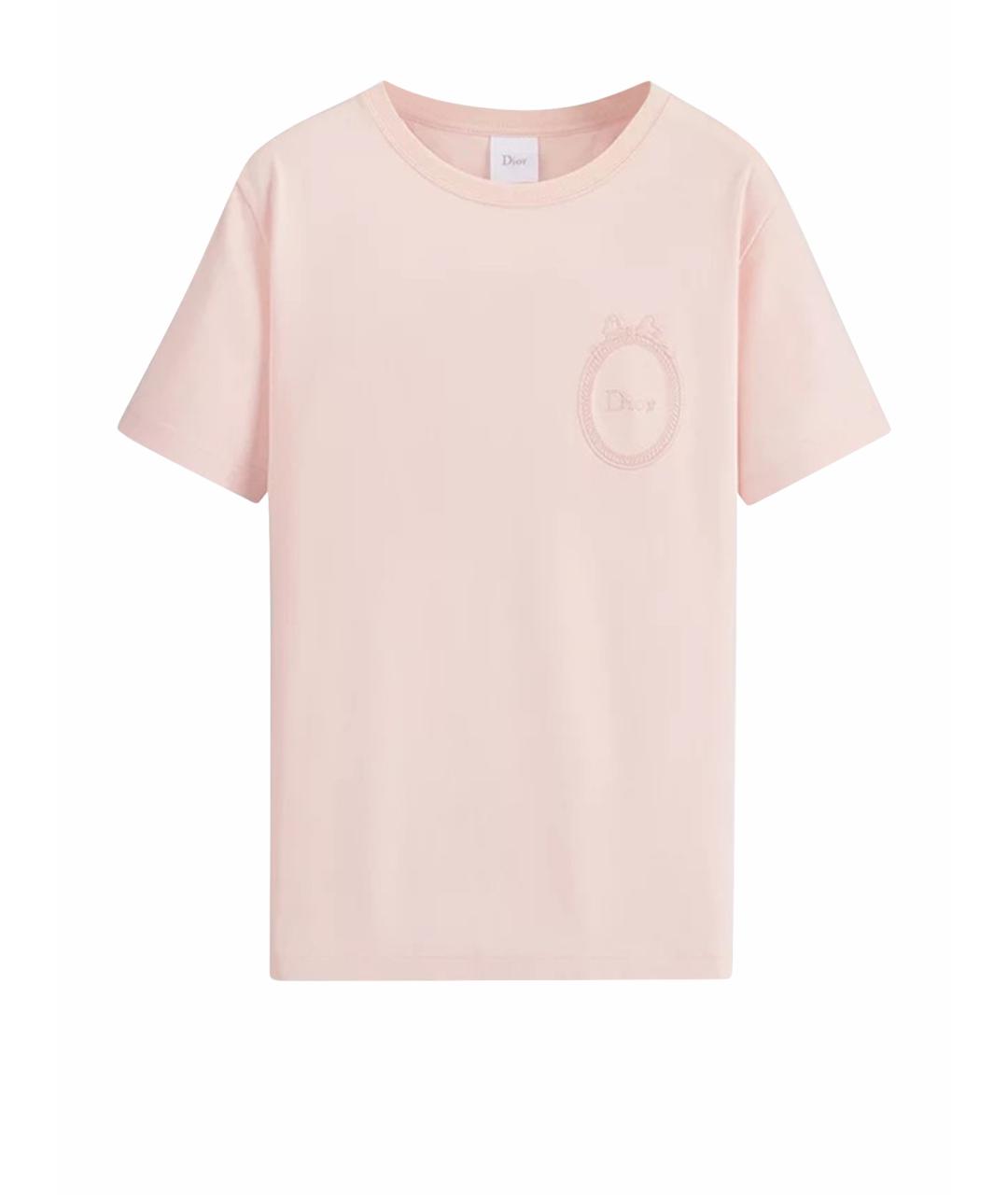 CHRISTIAN DIOR Розовая хлопковая футболка, фото 1