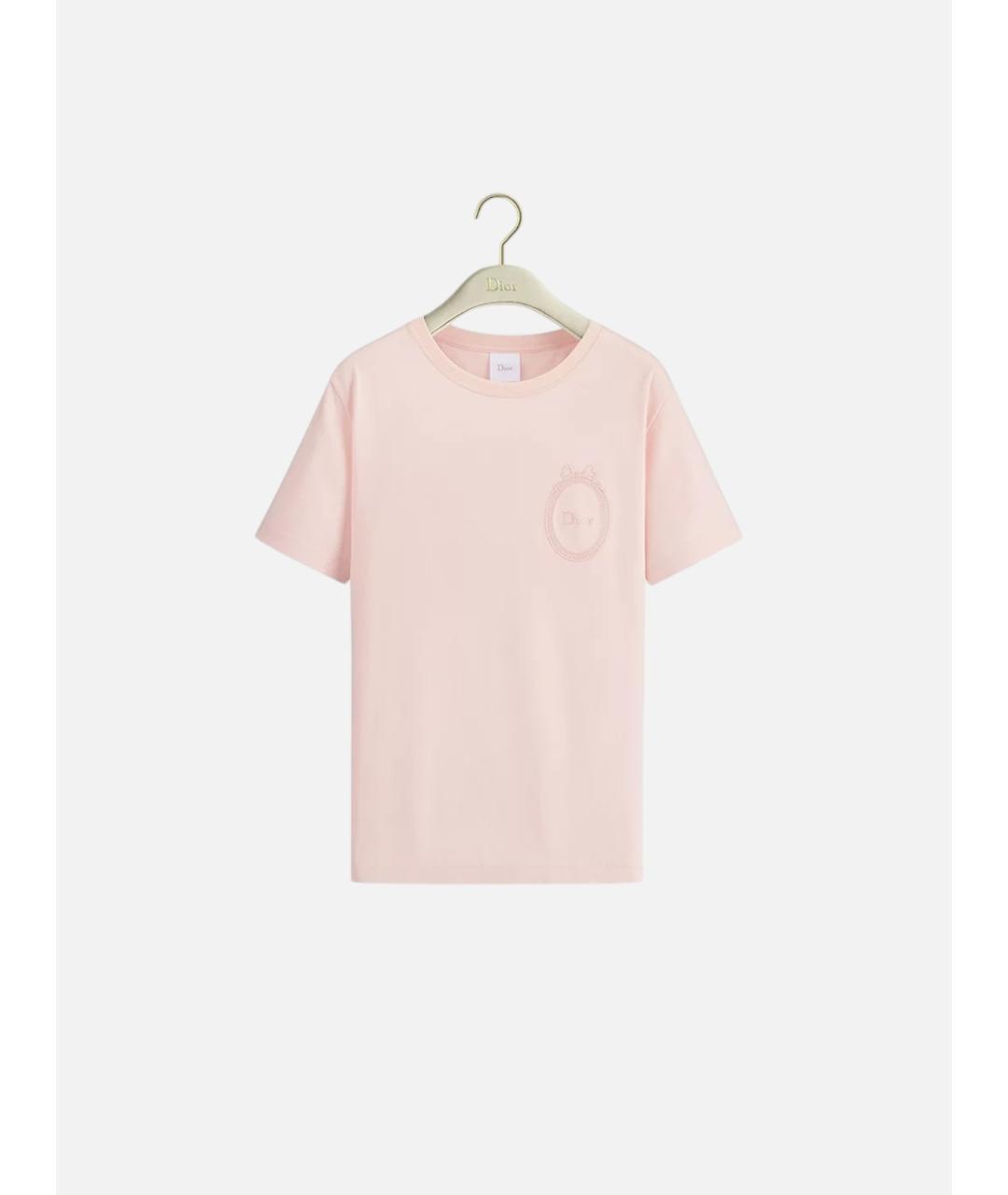 CHRISTIAN DIOR Розовая хлопковая футболка, фото 4