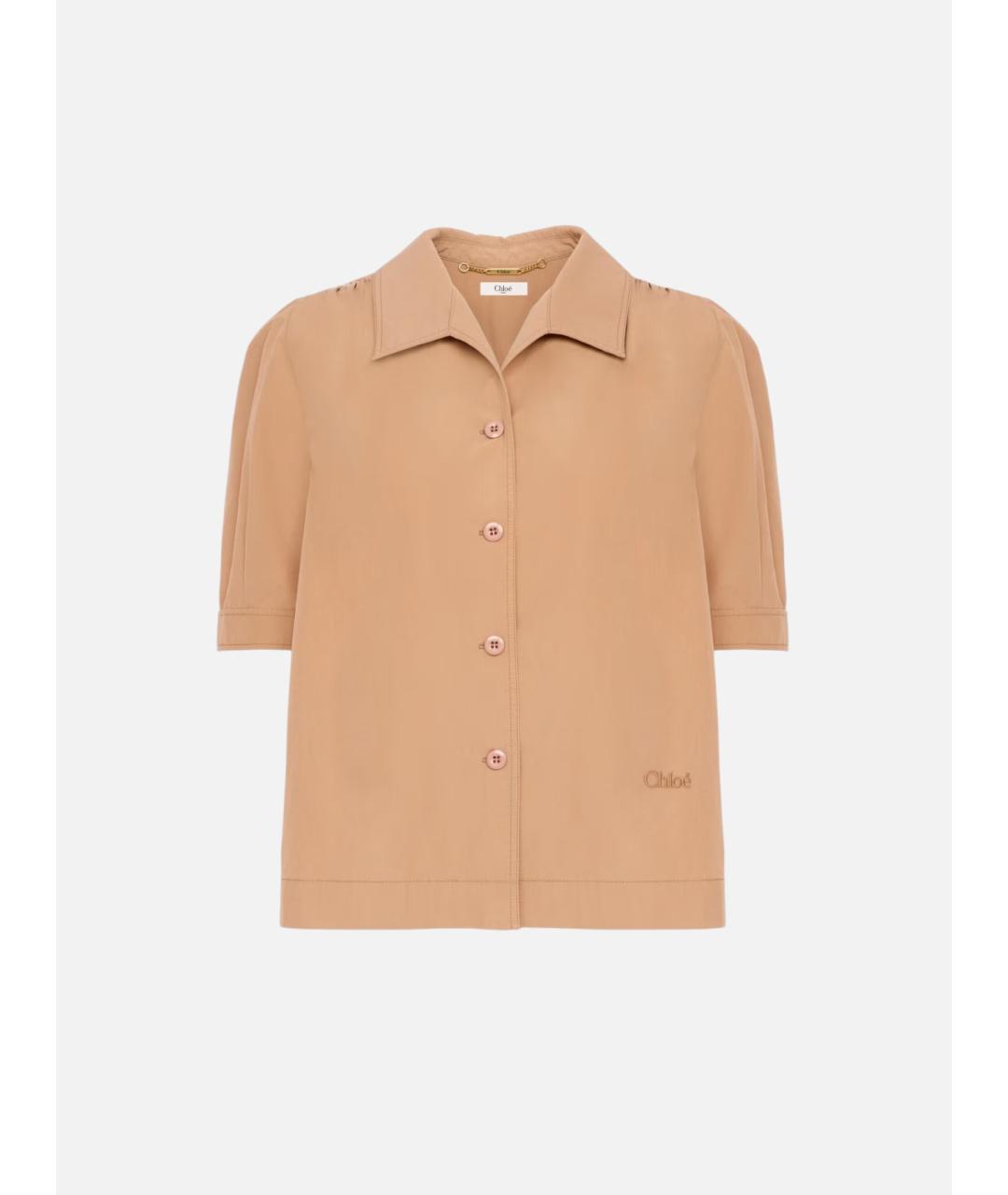 CHLOE Бежевая хлопковая рубашка, фото 5