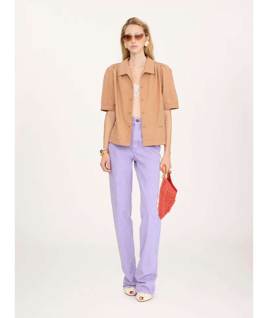 CHLOE Бежевая хлопковая рубашка, фото 2