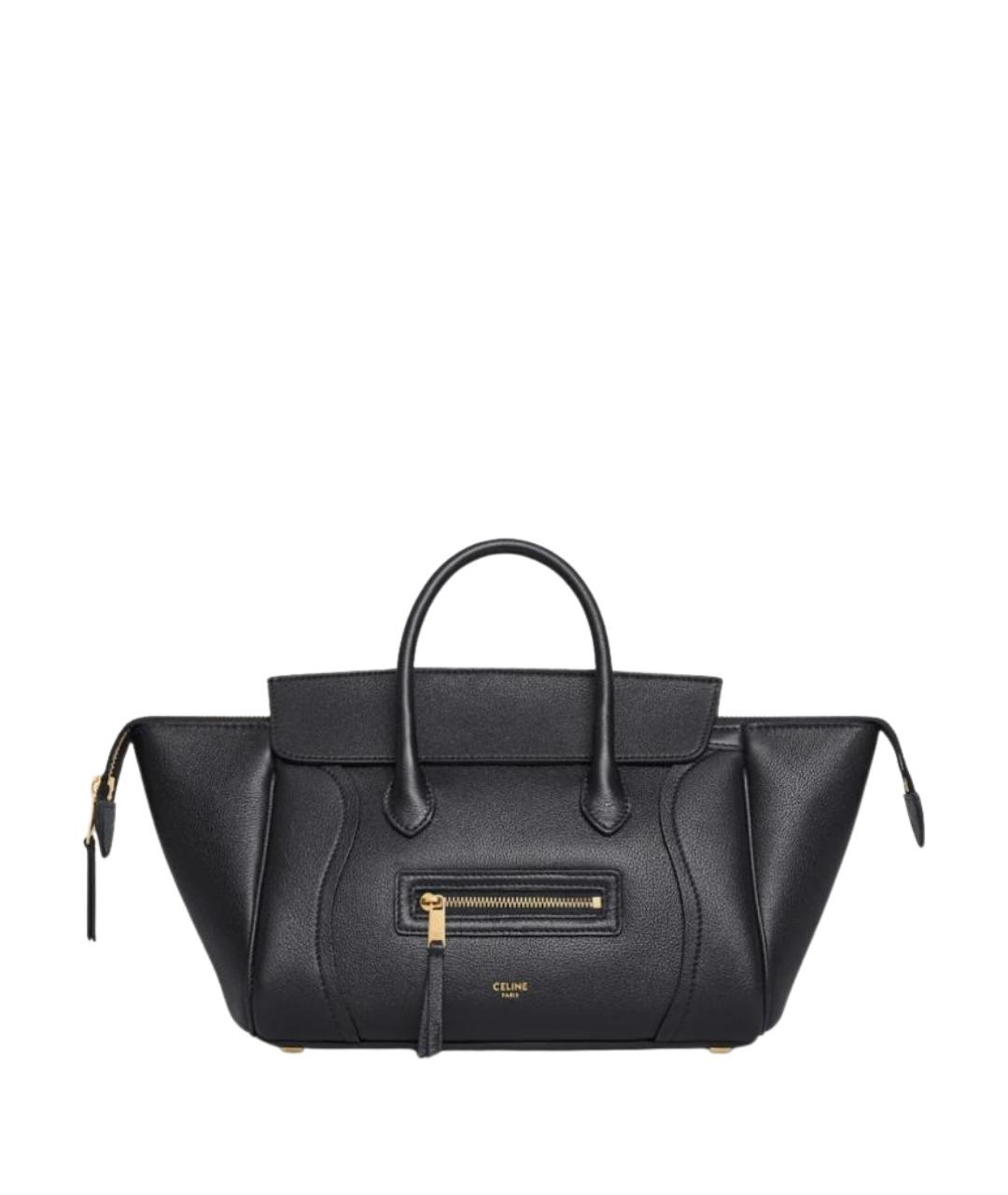 CELINE Черная кожаная сумка тоут, фото 1