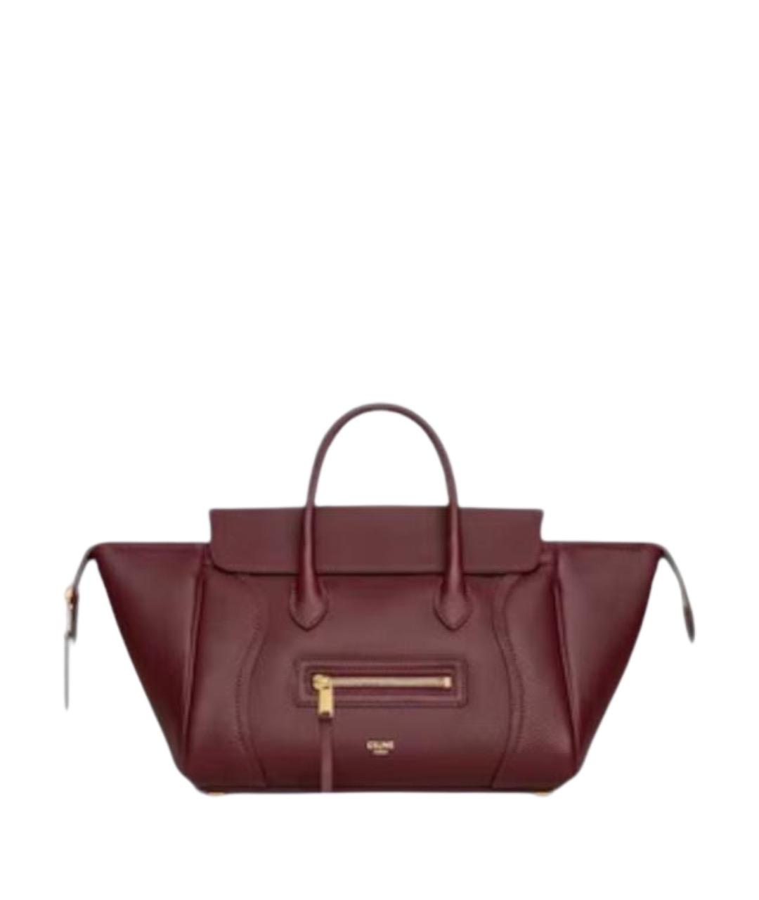 CELINE Бордовая кожаная сумка через плечо, фото 1