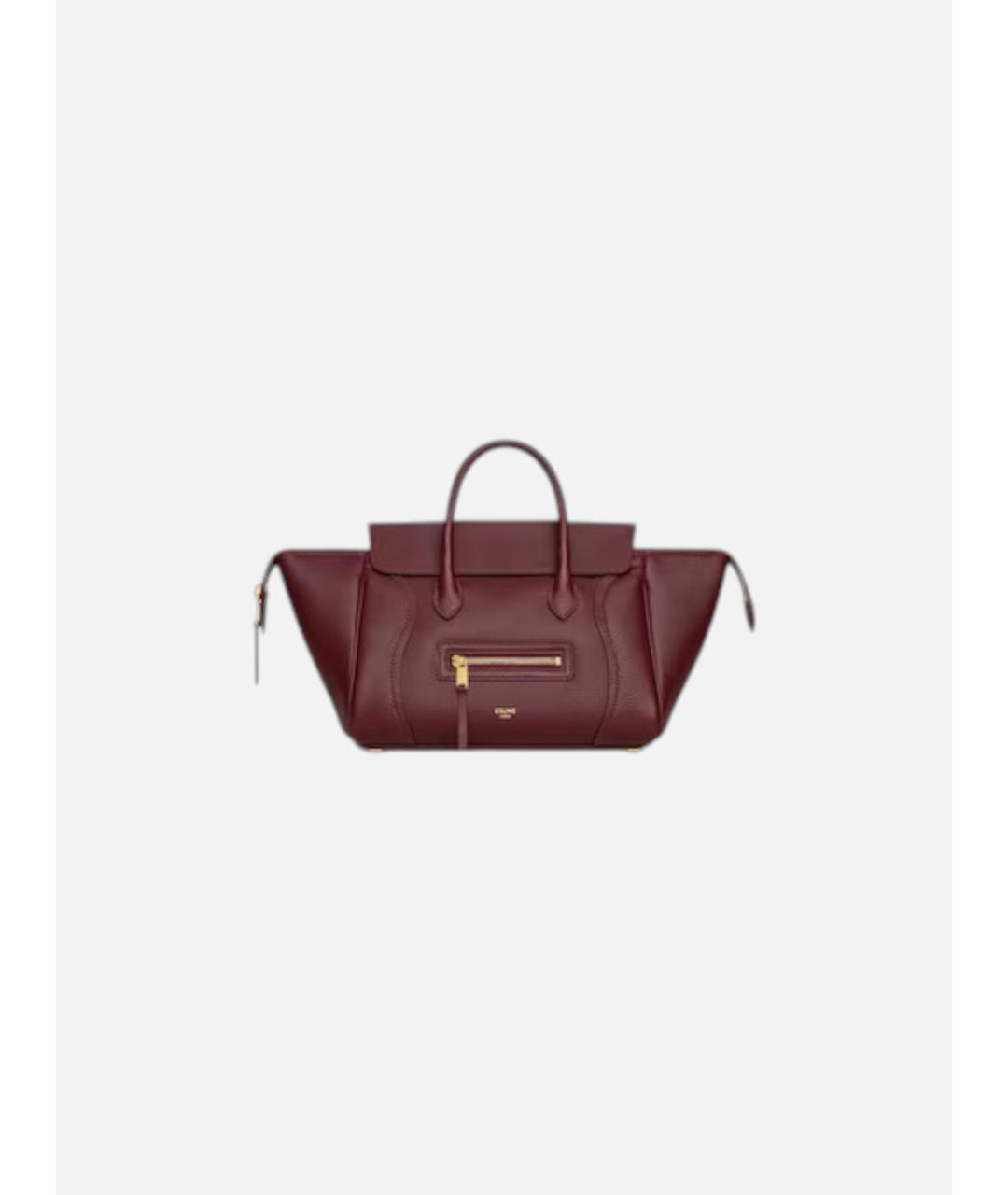 CELINE Бордовая кожаная сумка через плечо, фото 5