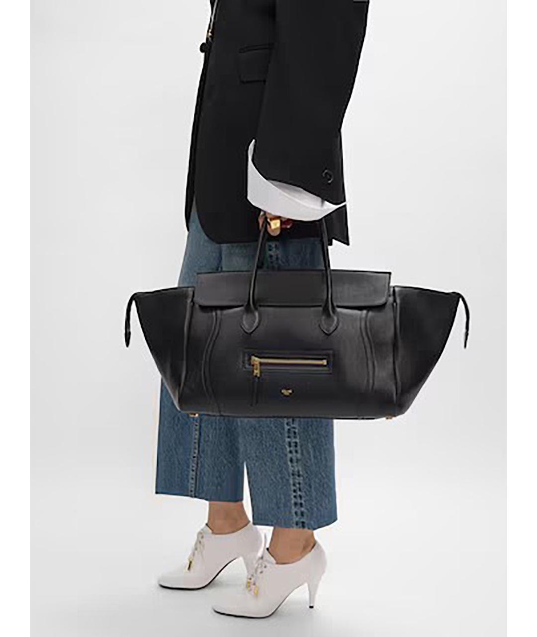 CELINE Черная кожаная сумка через плечо, фото 2