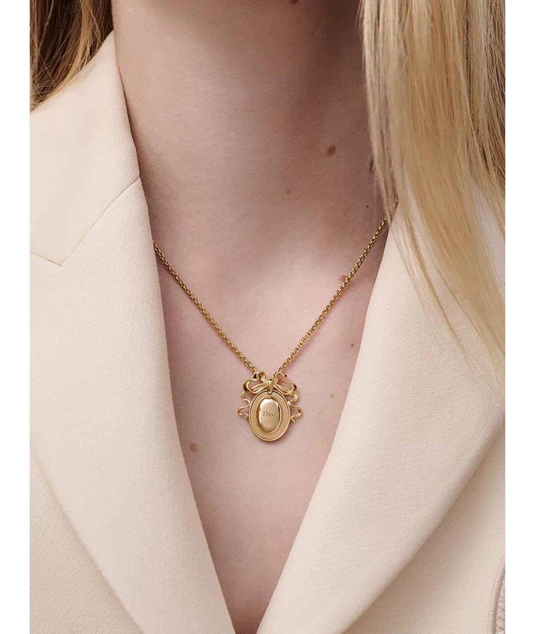 CHRISTIAN DIOR Золотое металлическое колье, фото 2