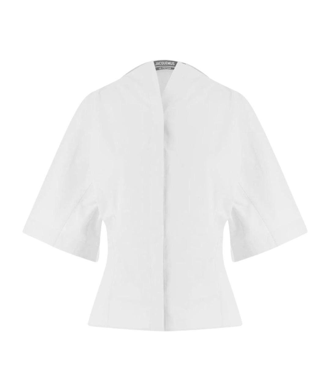 JACQUEMUS Белая хлопковая рубашка, фото 1