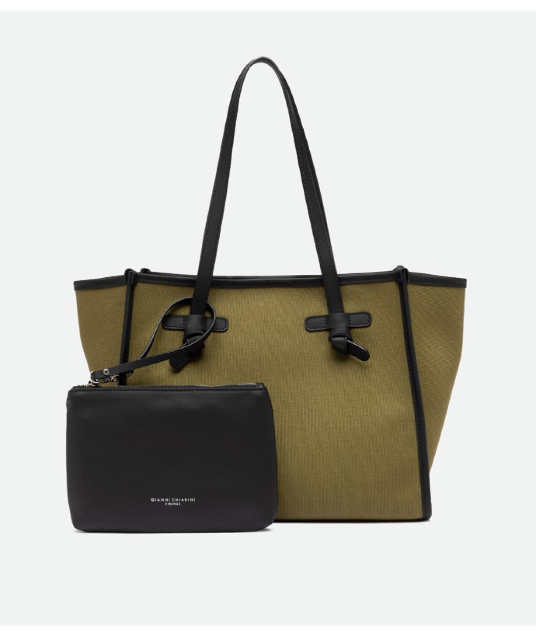 Gianni Chiarini Хаки тканевая сумка тоут, фото 5