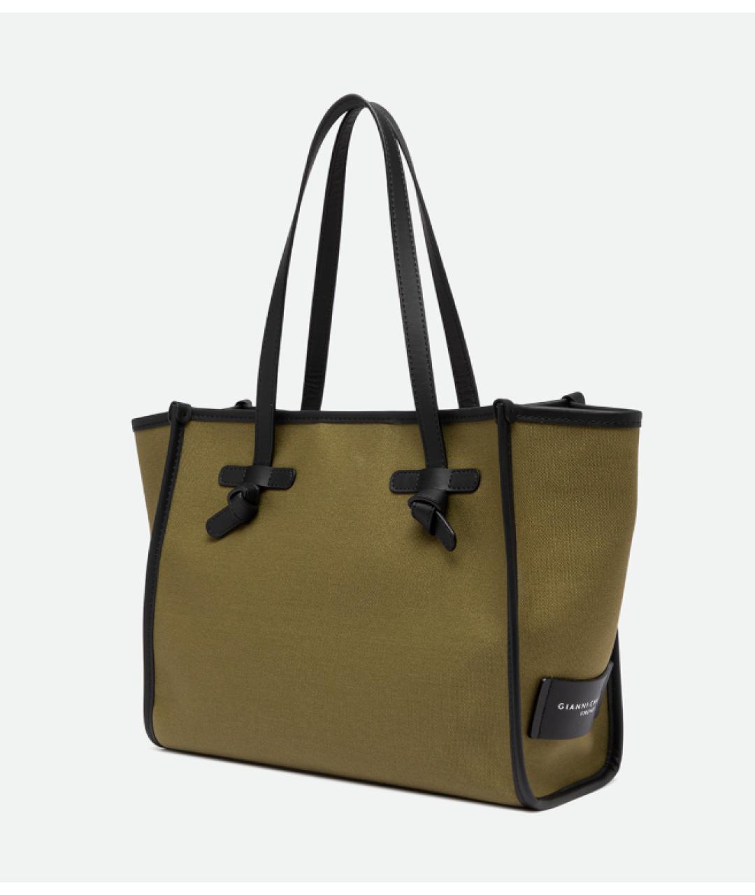 Gianni Chiarini Хаки тканевая сумка тоут, фото 3