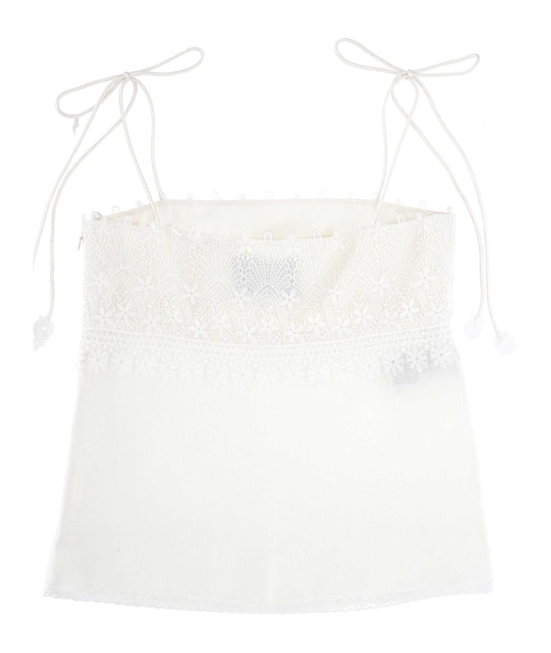 VALENTINO Белая льняная майка, фото 3