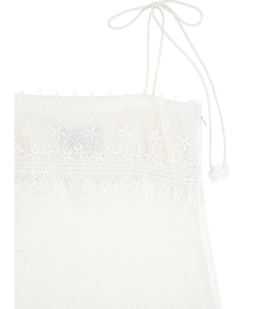 VALENTINO Белая льняная майка, фото 2