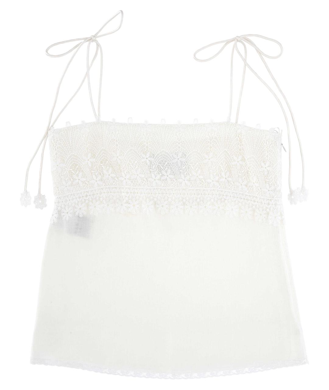 VALENTINO Белая льняная майка, фото 1