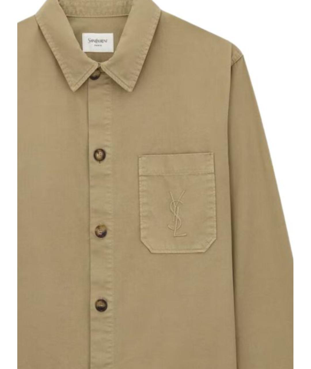 SAINT LAURENT Бежевая хлопковая куртка, фото 2
