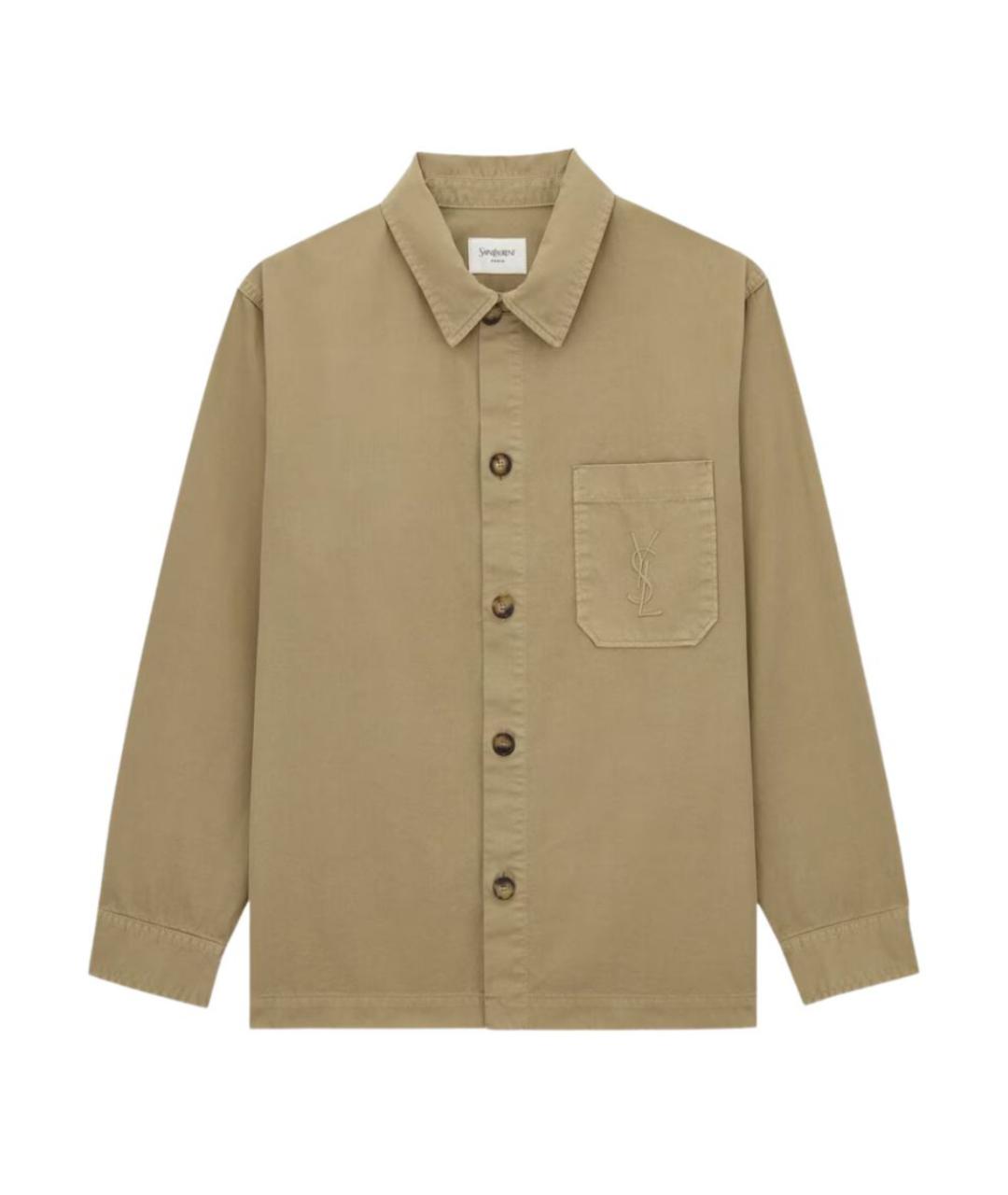 SAINT LAURENT Бежевая хлопковая куртка, фото 1