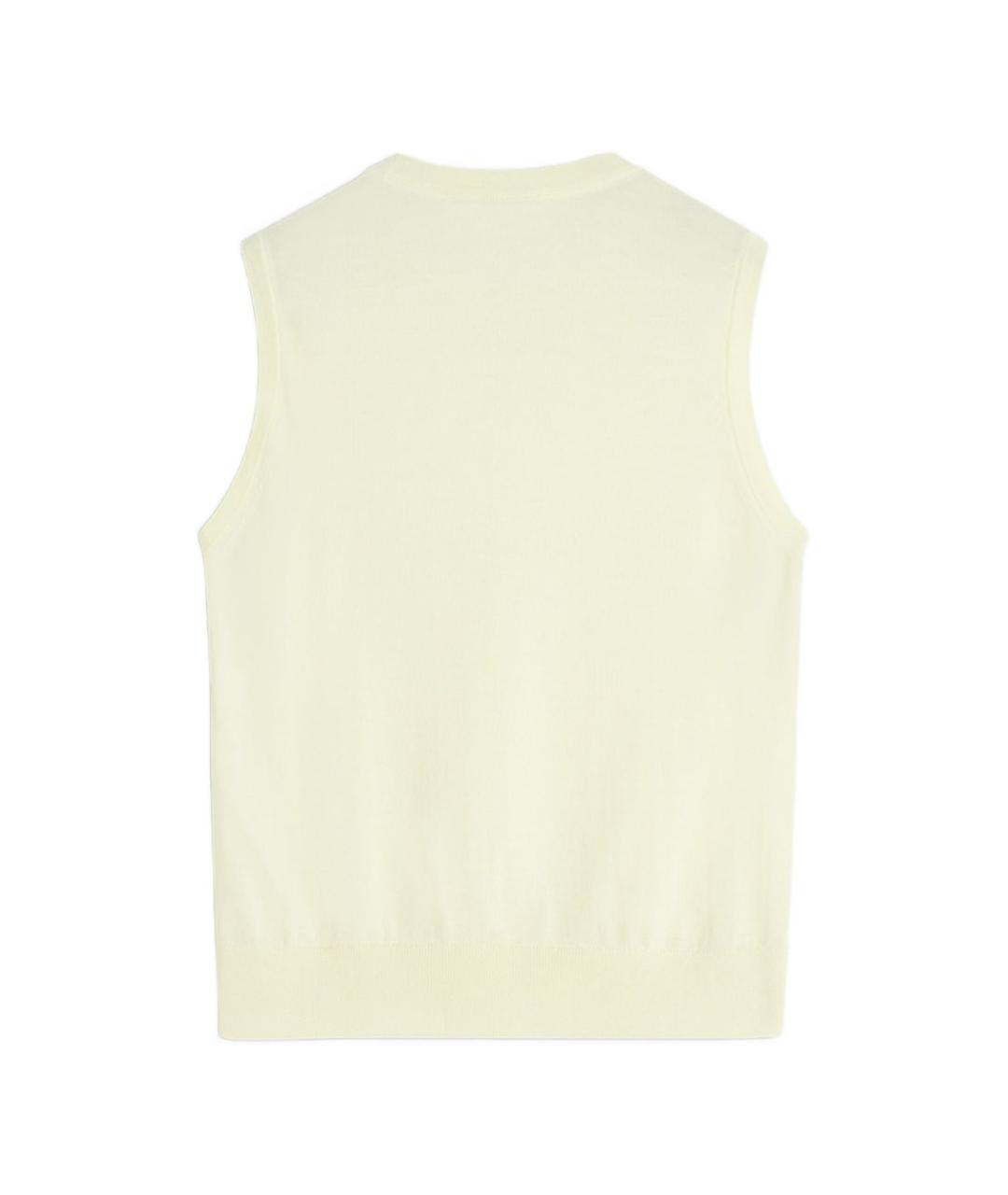 MAISON KITSUNE Бежевая шерстяная жилетка, фото 3