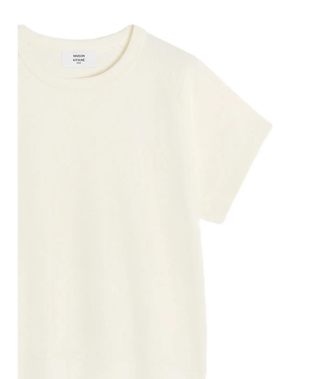 MAISON KITSUNE Белая хлопковая футболка, фото 2