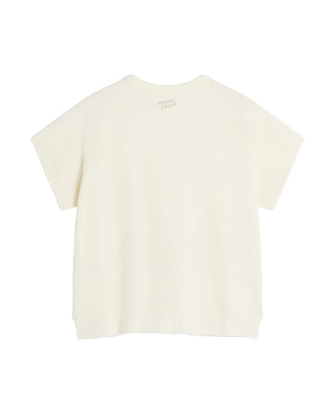 MAISON KITSUNE Белая хлопковая футболка, фото 3