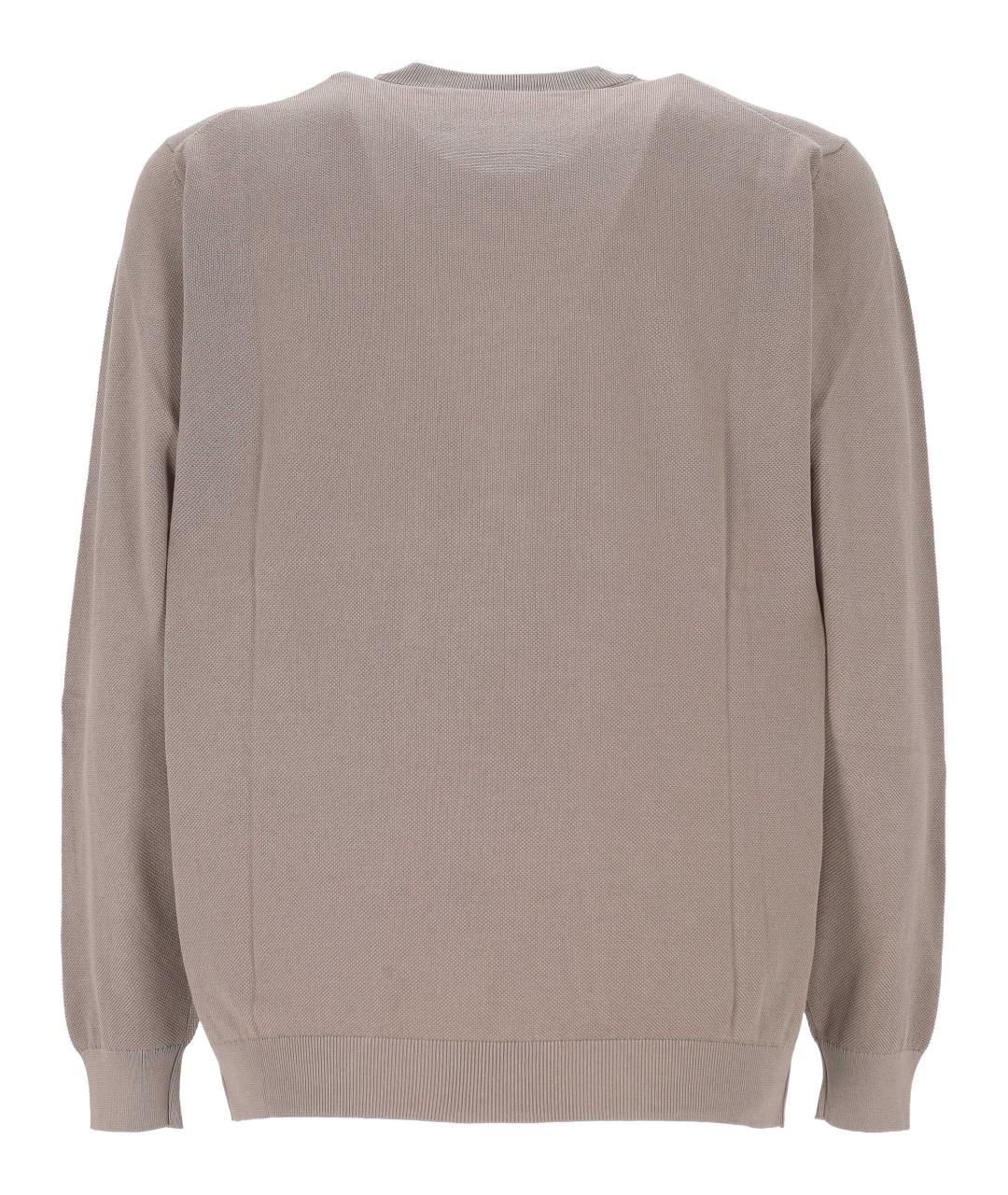 LARDINI Бежевый хлопковый джемпер / свитер, фото 3