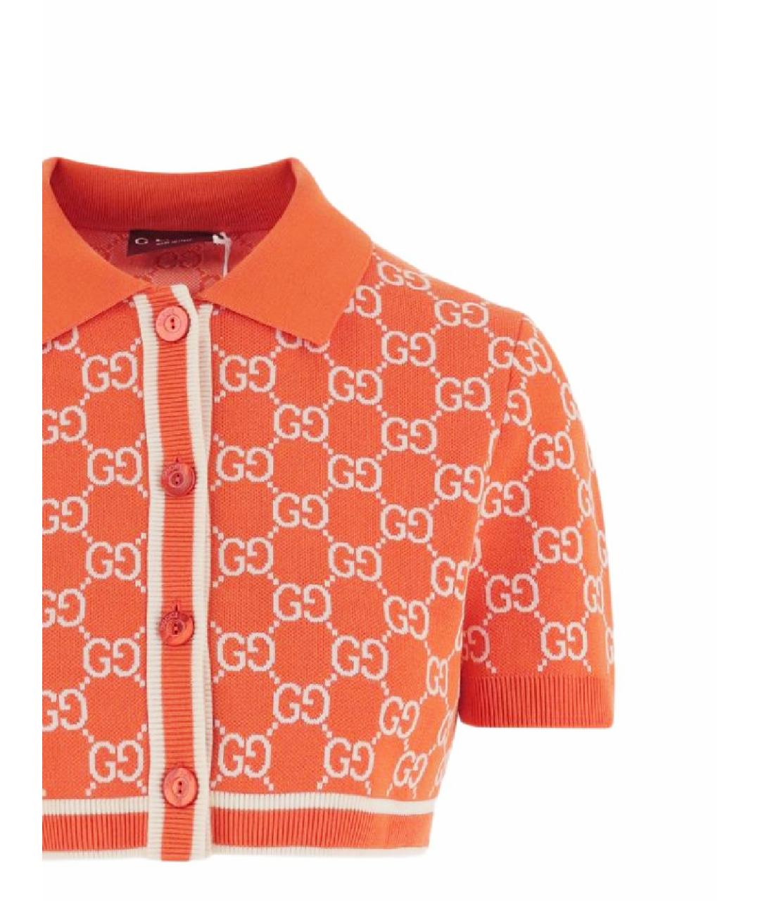 GUCCI Оранжевая хлопковая футболка, фото 2