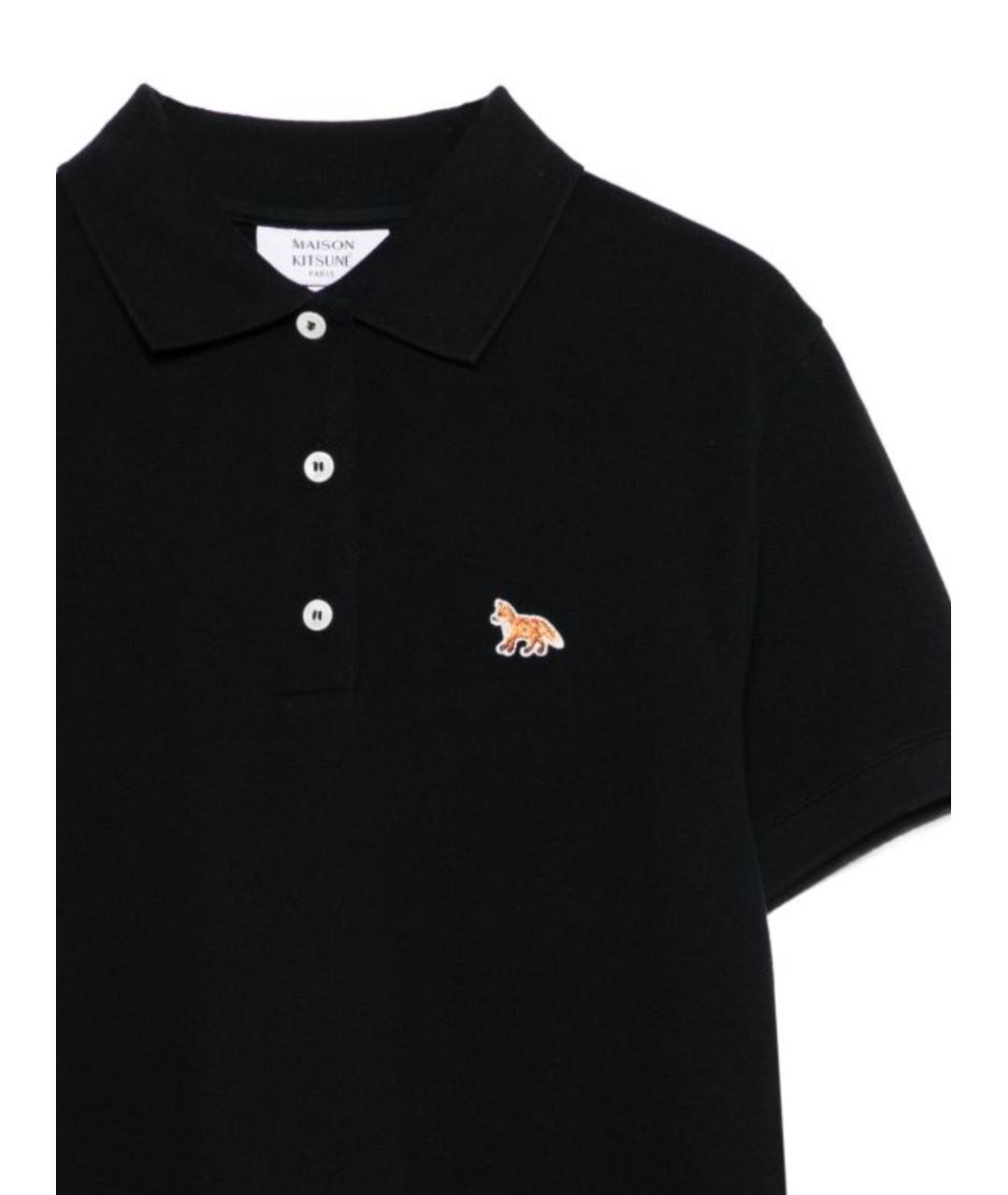 MAISON KITSUNE Черная хлопковая футболка, фото 2