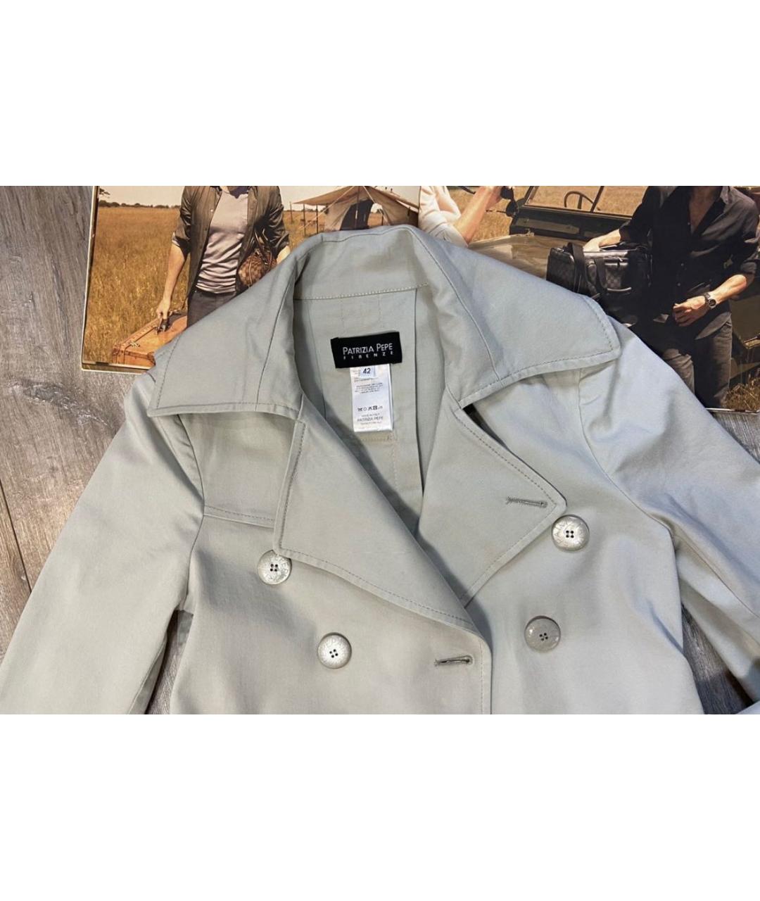 PATRIZIA PEPE Серый хлопковый тренч/плащ, фото 4