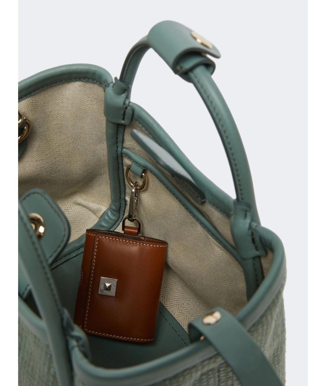 MAX MARA Зеленая хлопковая сумка через плечо, фото 3
