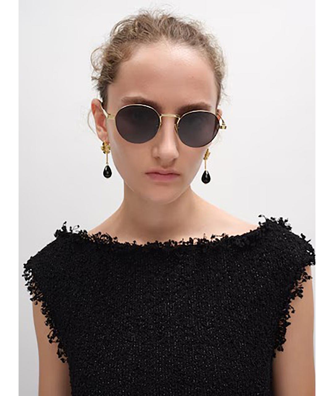 CELINE Золотые металлические солнцезащитные очки, фото 2