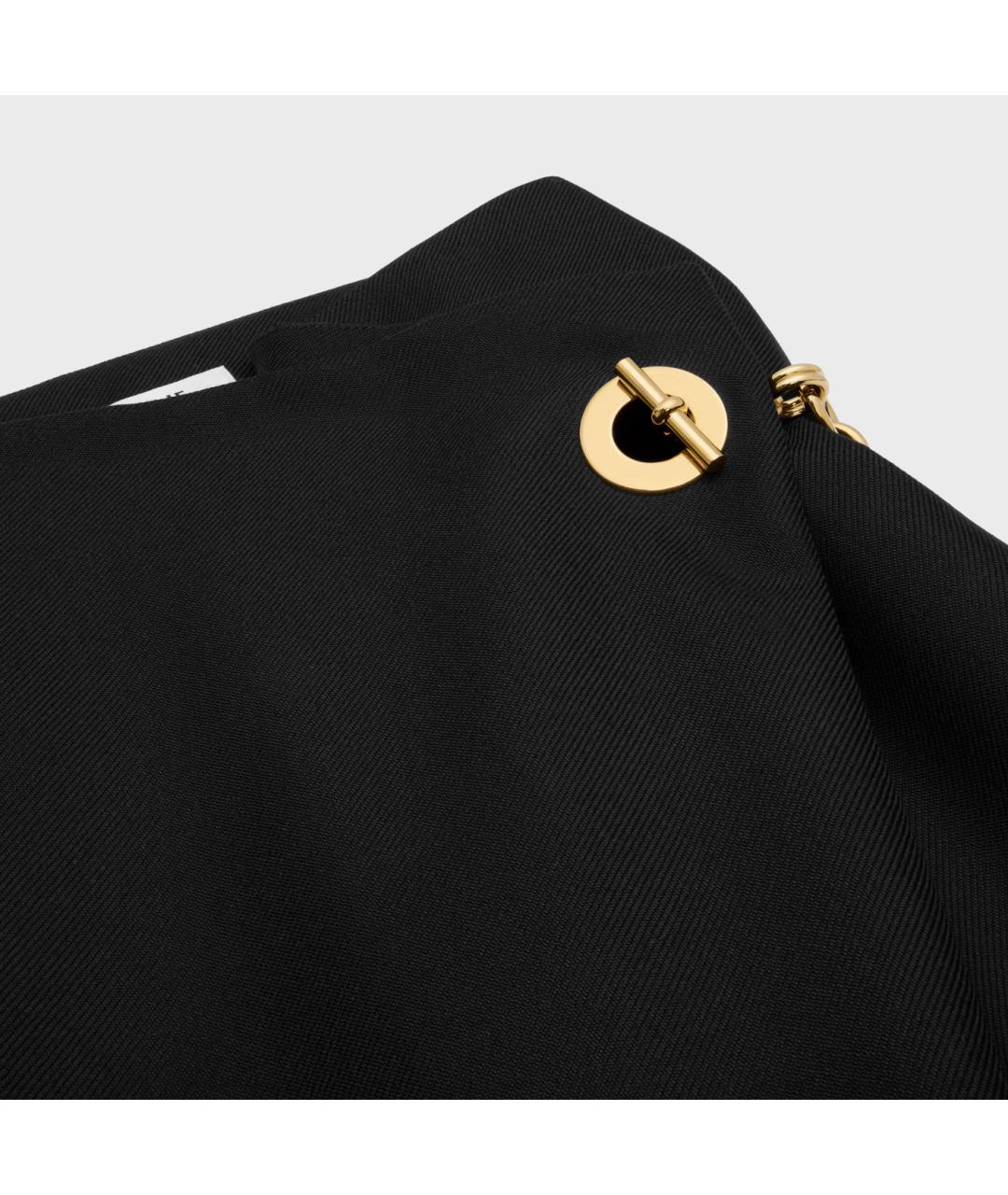 CELINE Черная шерстяная юбка миди, фото 3