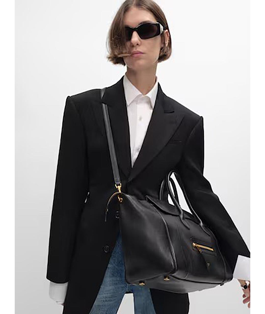 CELINE Черная кожаная сумка через плечо, фото 3