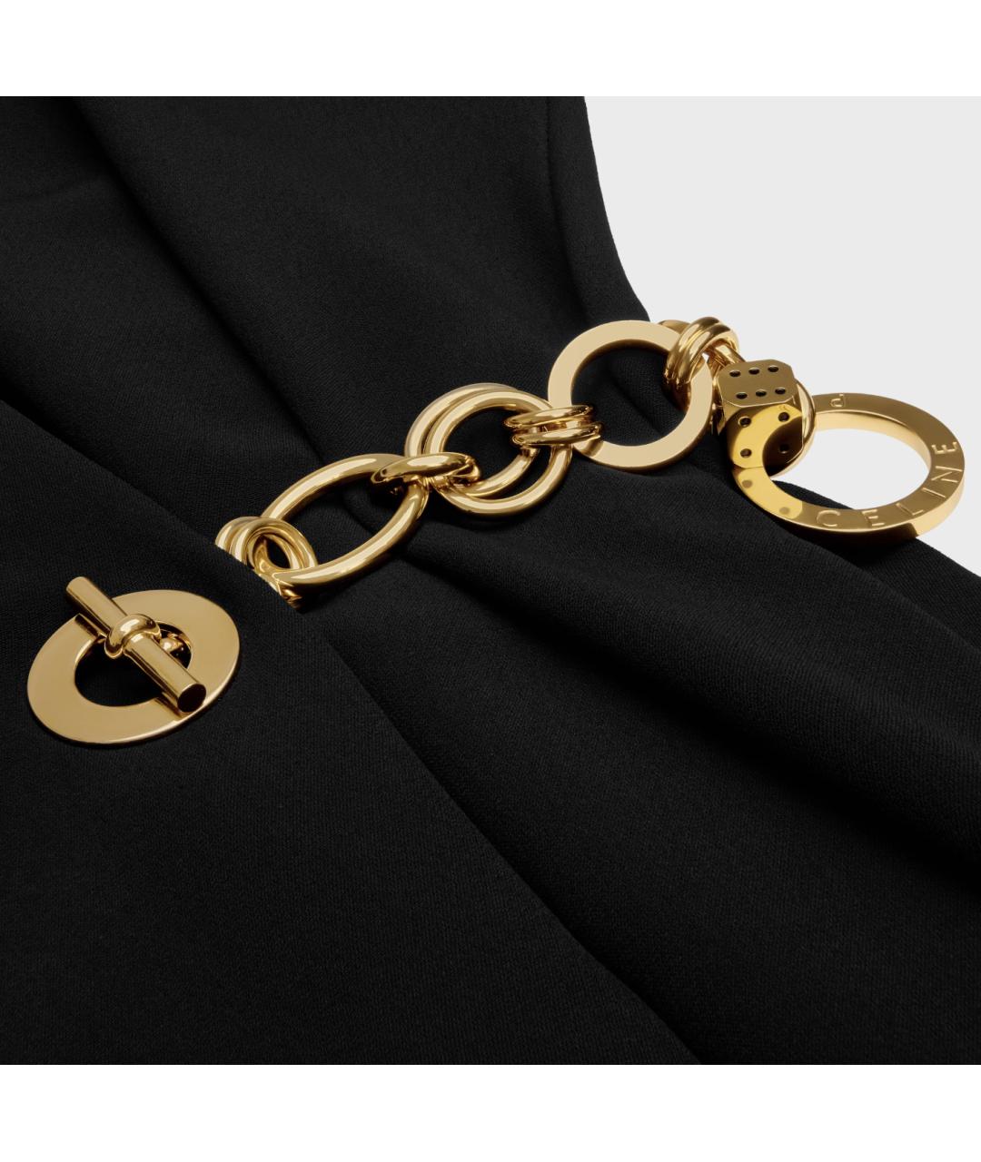 CELINE Черное вискозное коктейльное платье, фото 4