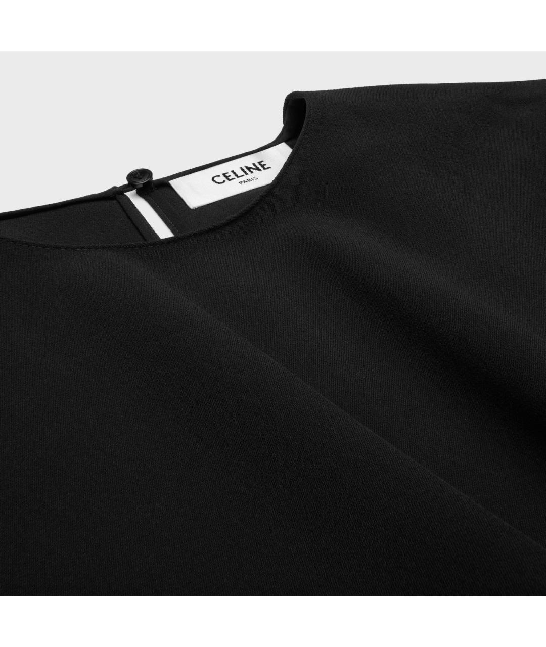 CELINE Черное вискозное коктейльное платье, фото 3