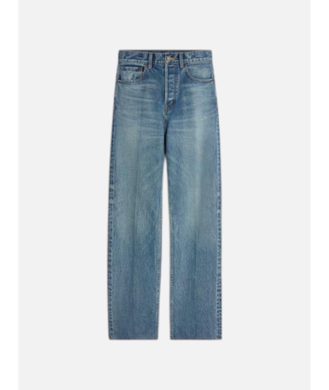 CELINE Синие хлопковые прямые джинсы, фото 4