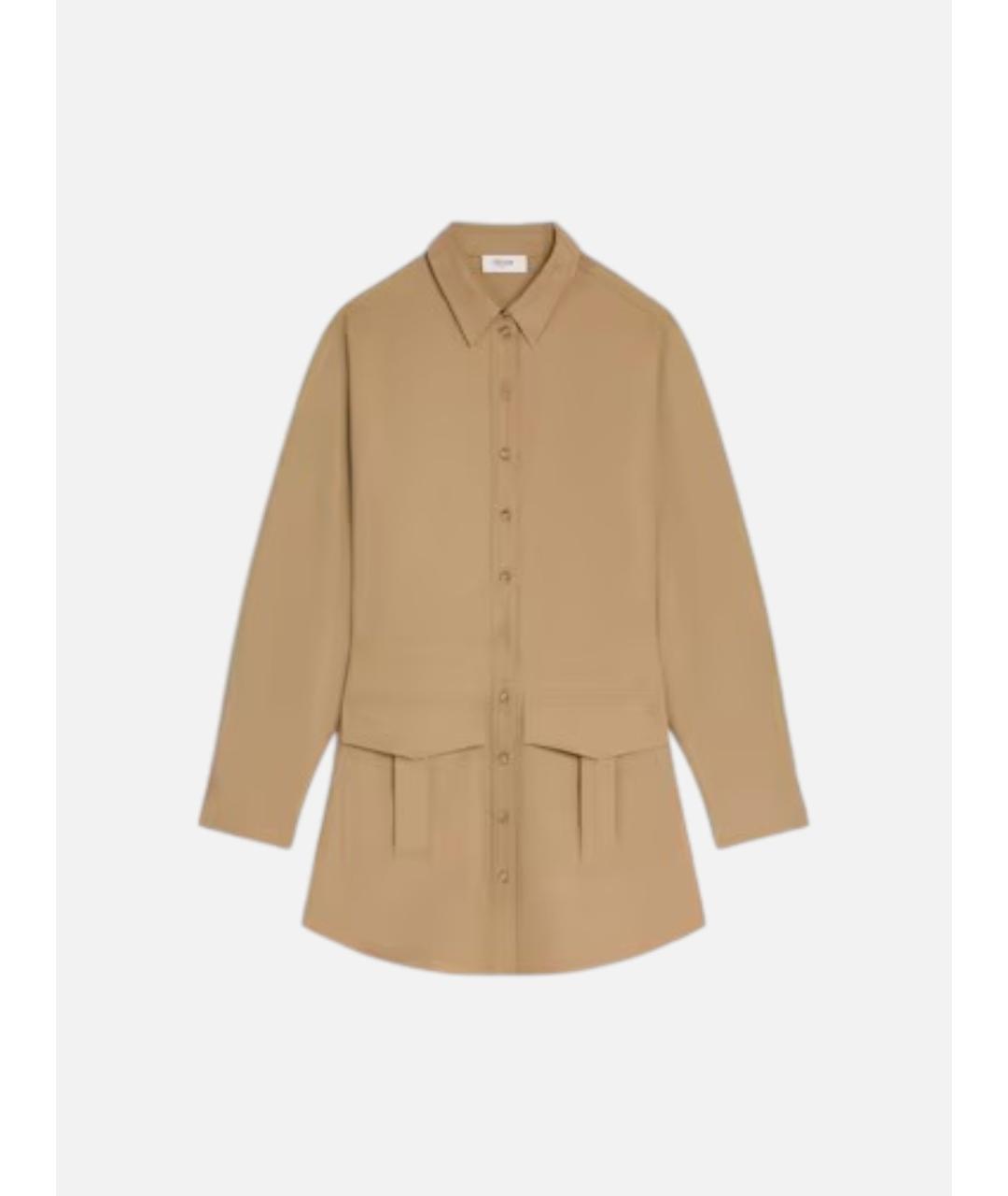 CELINE Бежевое шерстяное повседневное платье, фото 4