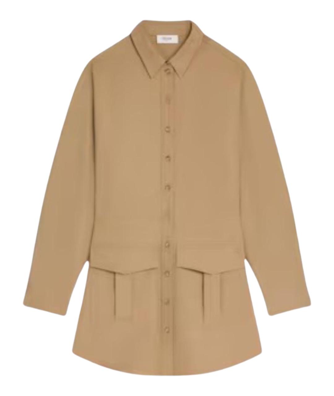 CELINE Бежевое шерстяное повседневное платье, фото 1