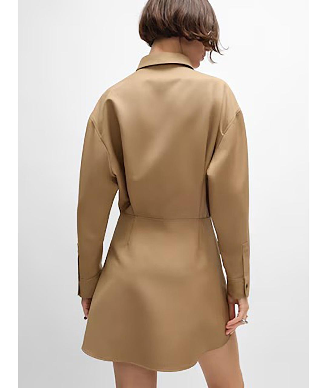 CELINE Бежевое шерстяное повседневное платье, фото 3