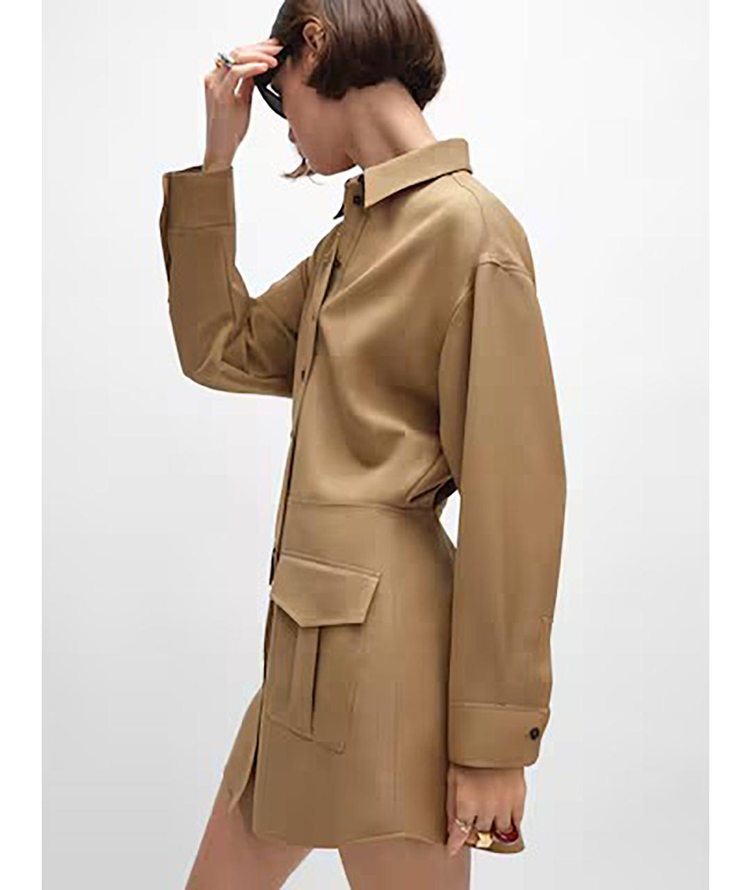 CELINE Бежевое шерстяное повседневное платье, фото 2