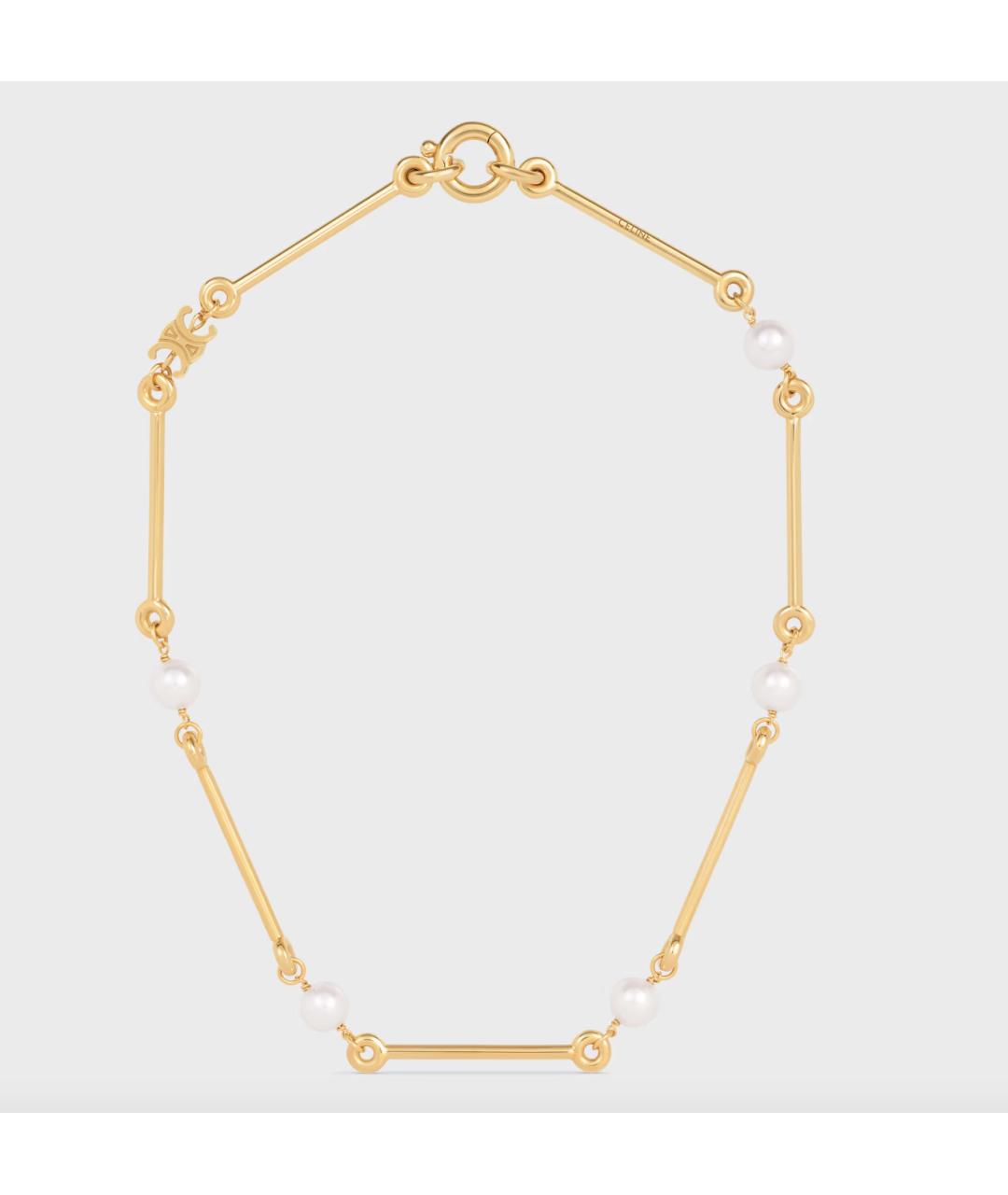 CELINE Золотое латунное колье, фото 5