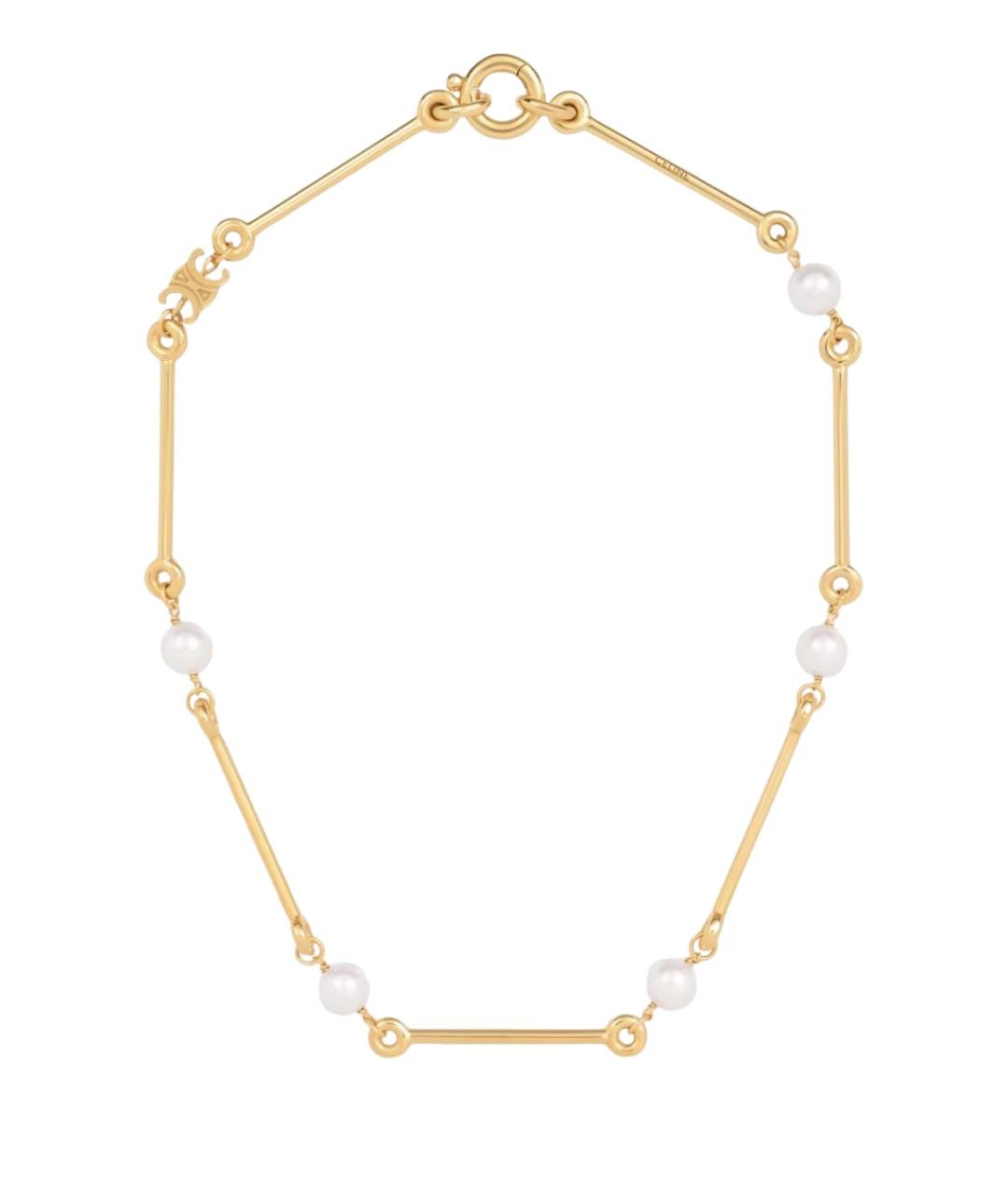 CELINE Золотое латунное колье, фото 1