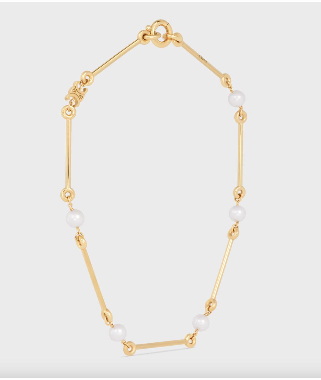 CELINE Золотое латунное колье, фото 3