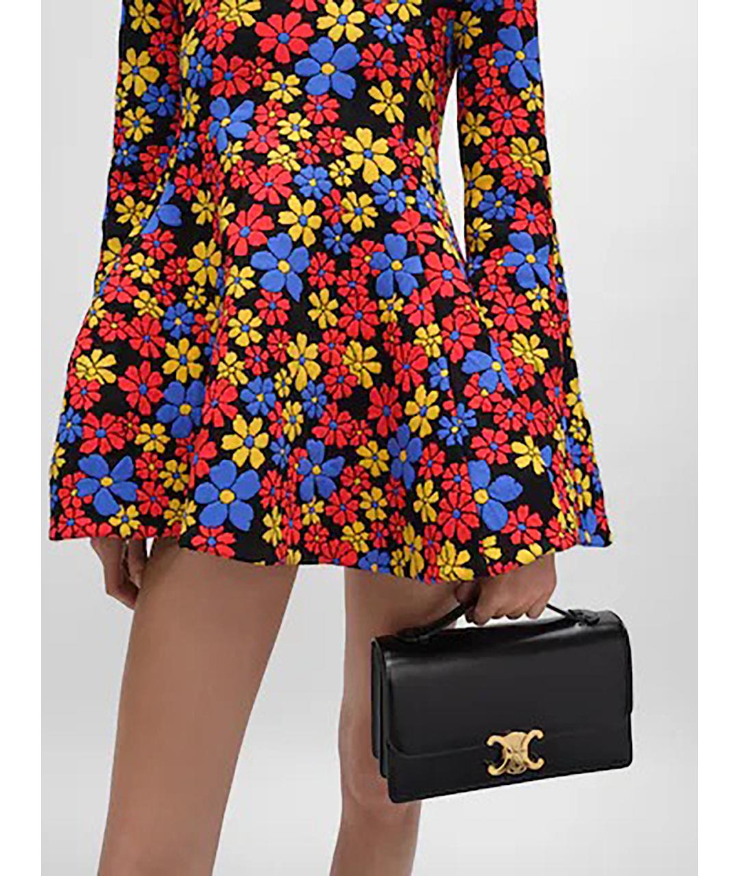 CELINE Черная кожаная сумка через плечо, фото 2