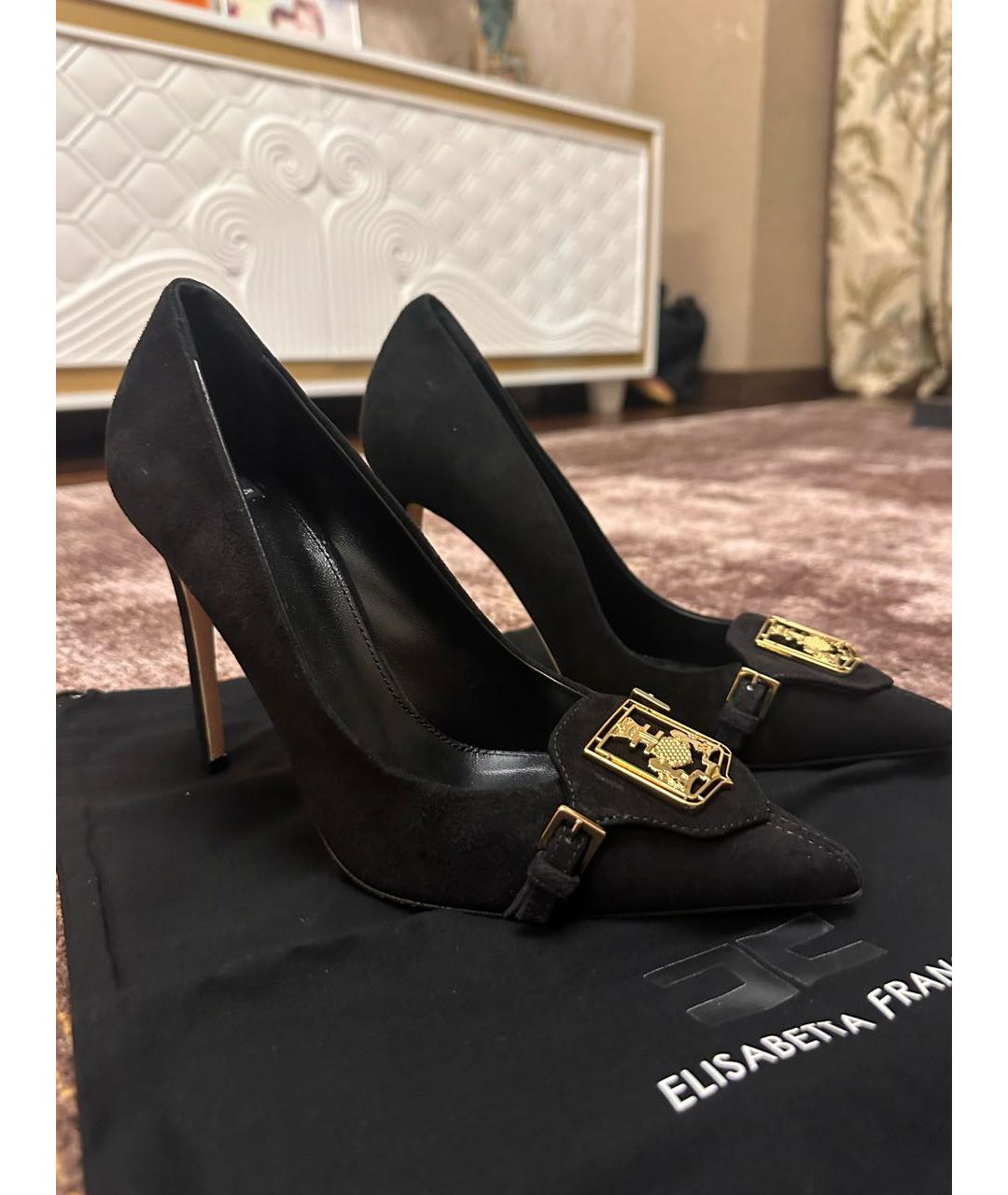 ELISABETTA FRANCHI Черные замшевые туфли, фото 9