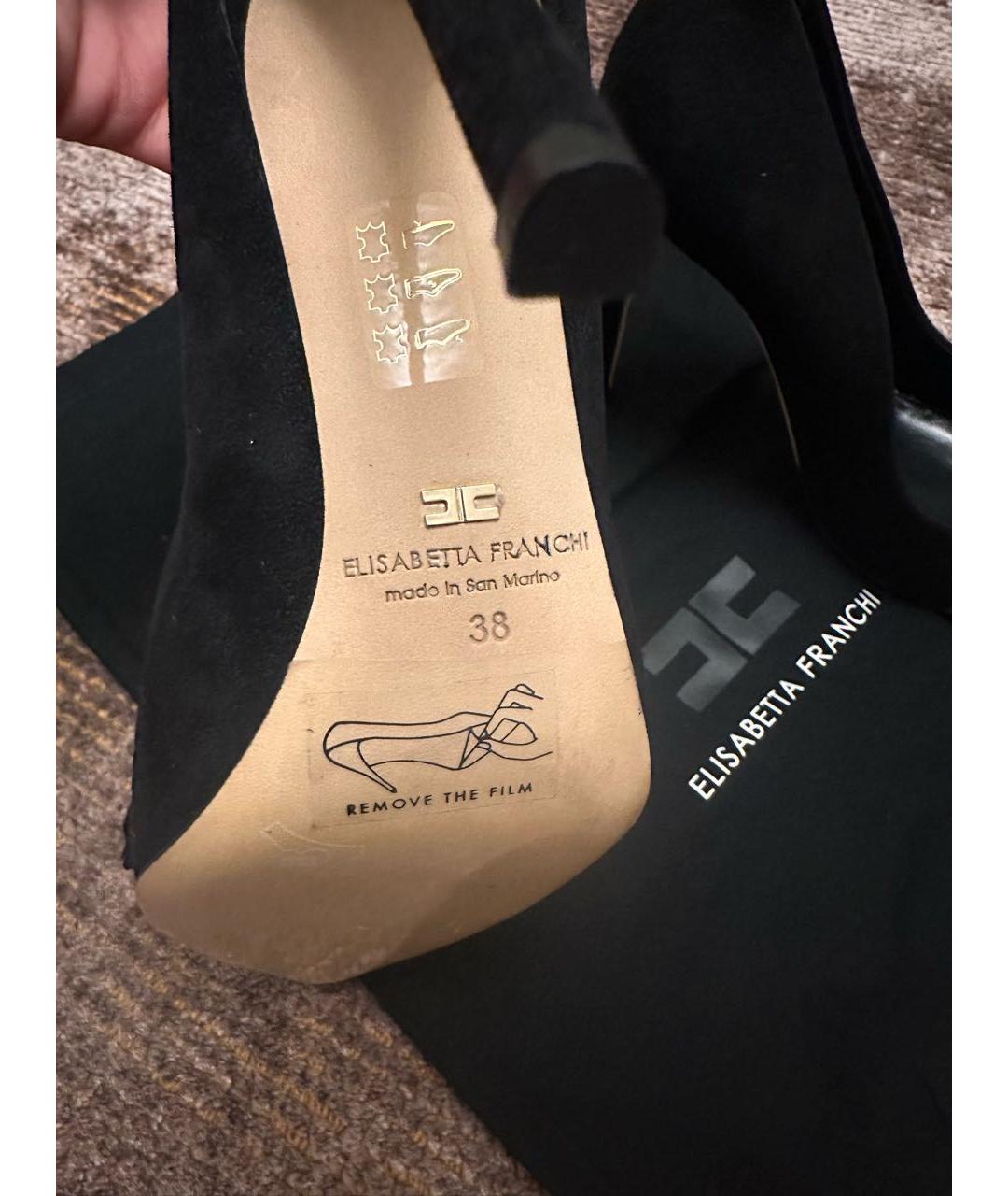 ELISABETTA FRANCHI Черные замшевые туфли, фото 3