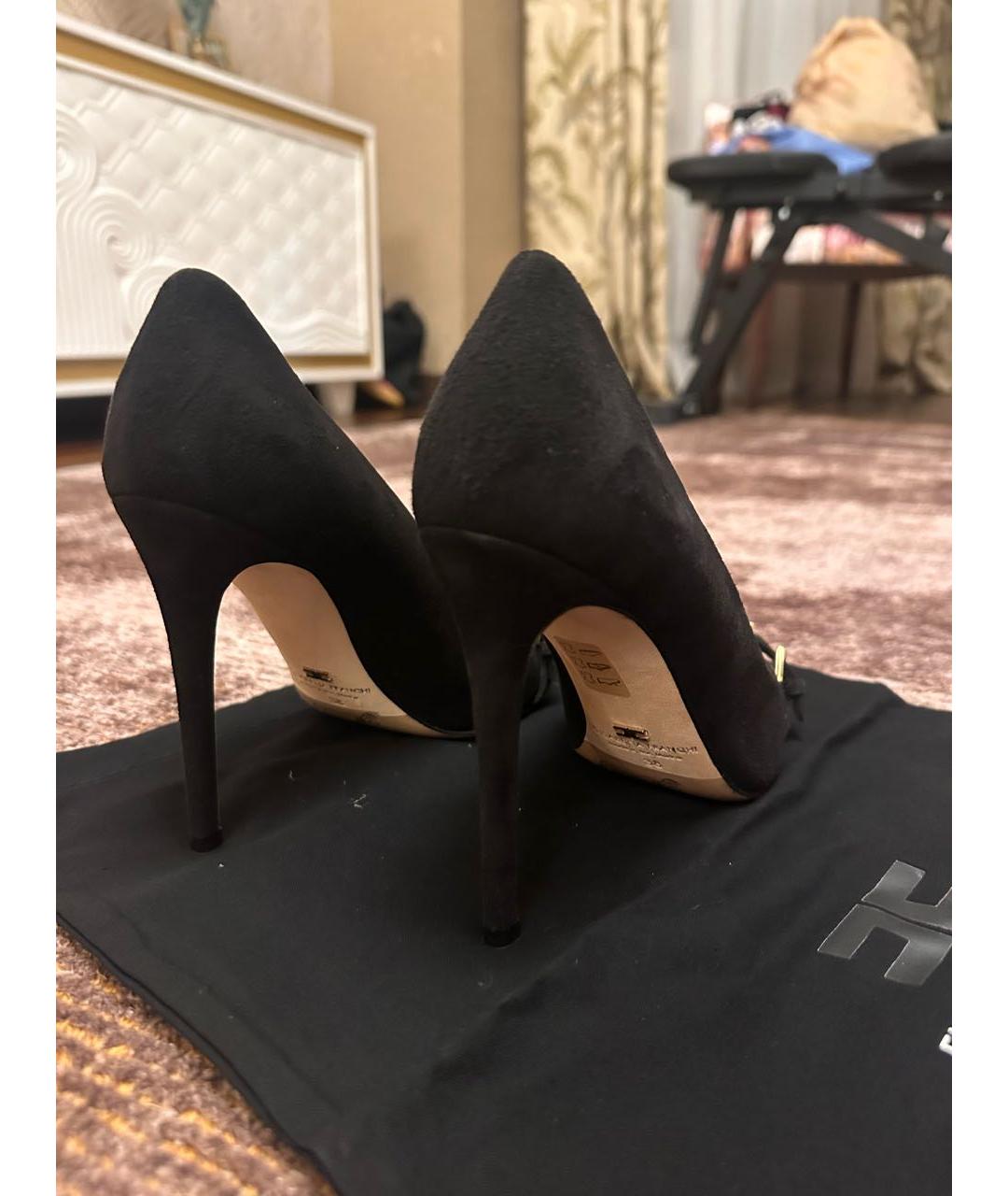 ELISABETTA FRANCHI Черные замшевые туфли, фото 8
