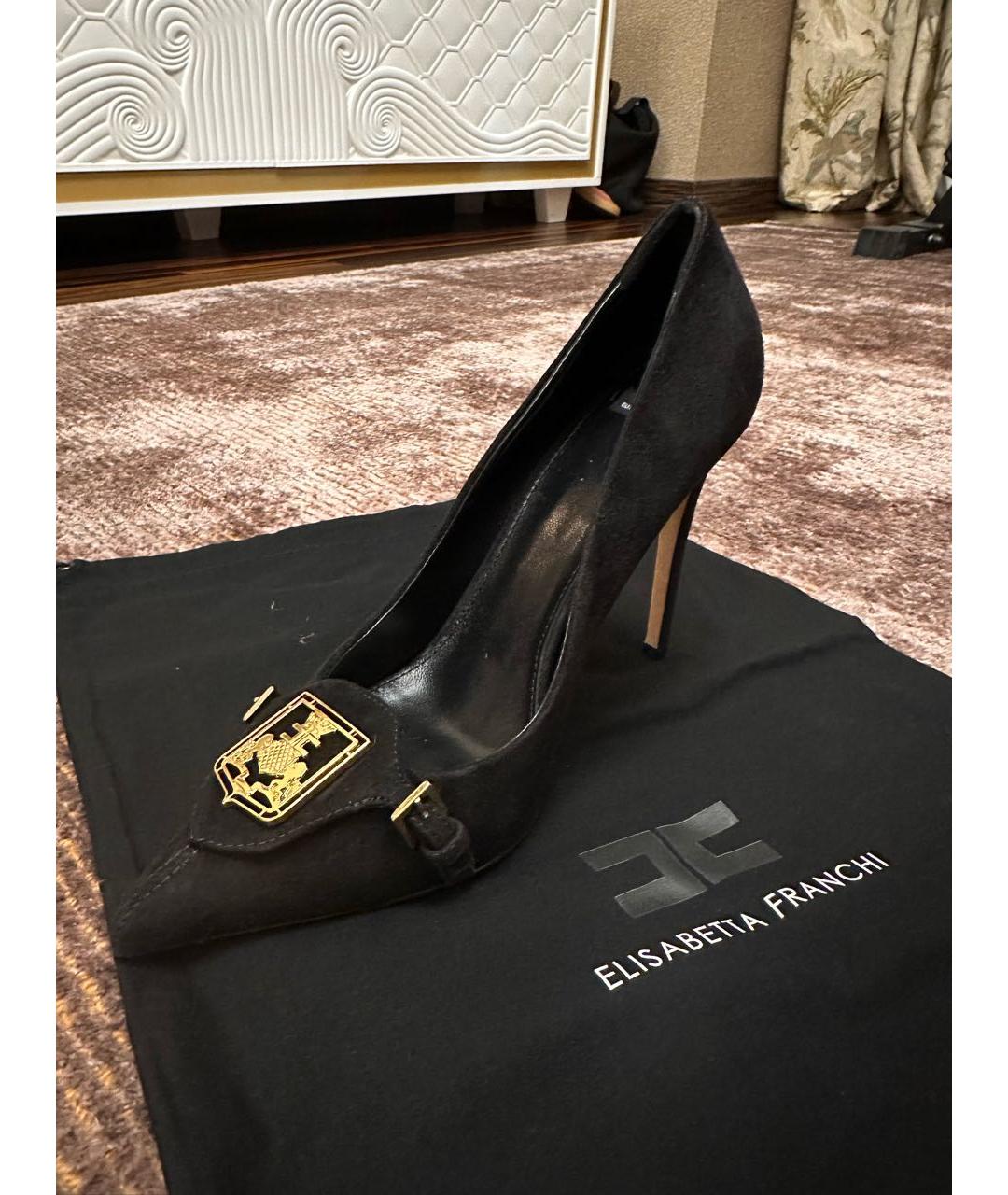 ELISABETTA FRANCHI Черные замшевые туфли, фото 5