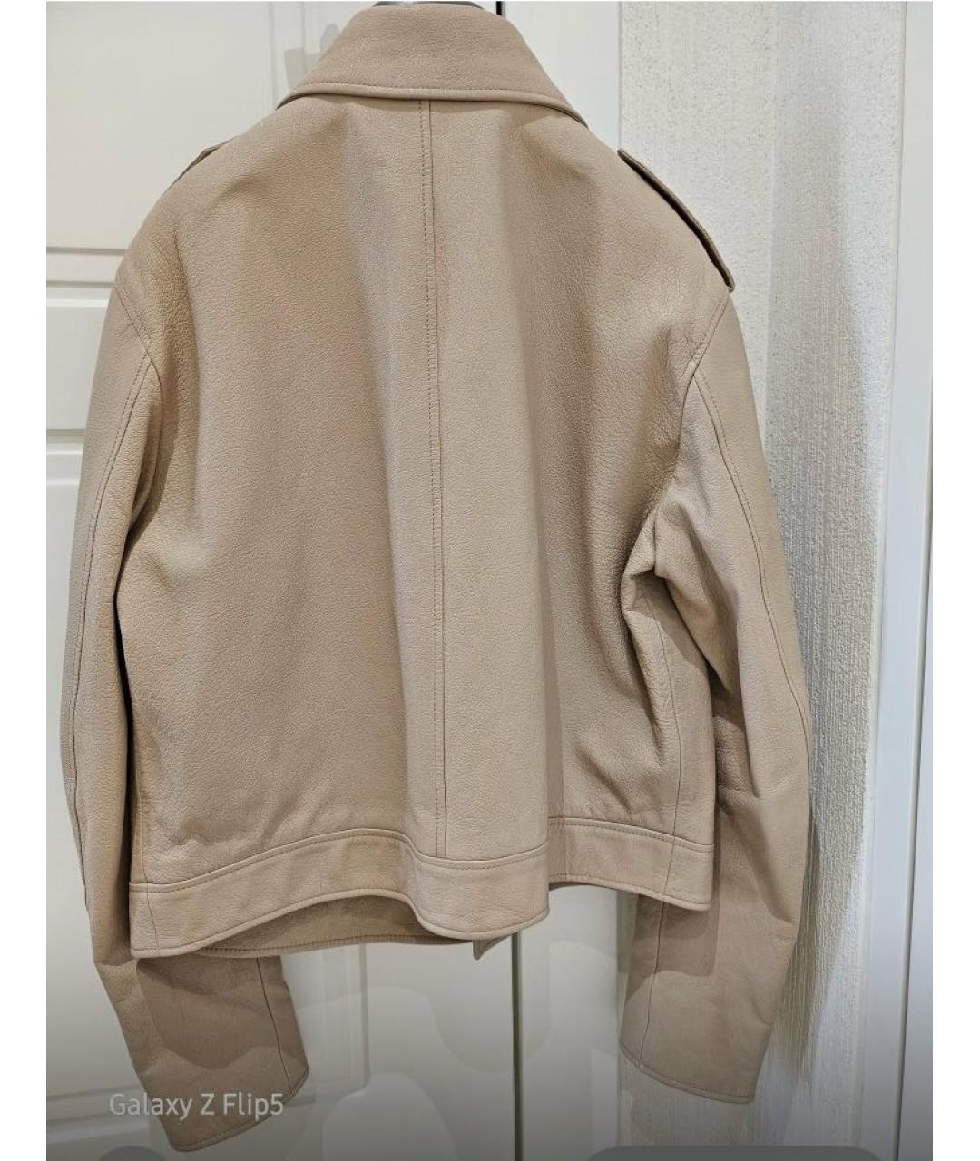 CHRISTIAN DIOR Бежевая кожаная куртка, фото 2